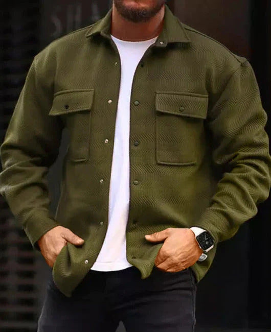 Men's Casual Wool-Blend Overshirt – Rugged, Warm, and Stylish