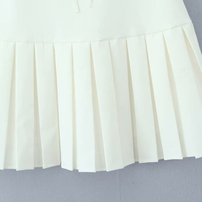 Tube Top Bow Pleated Dress