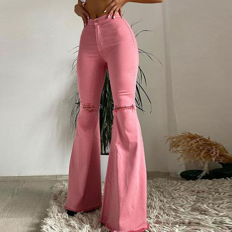 Ripped Flare Jeans