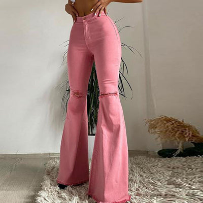 Ripped Flare Jeans
