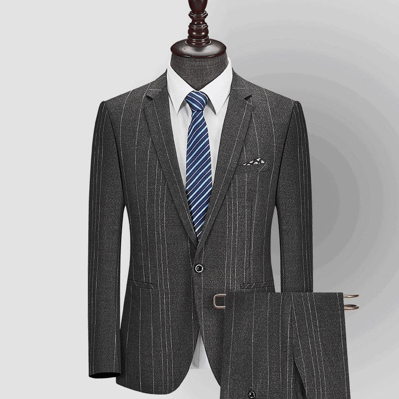Men's Pinstripe Two-Piece Suit - Available in Multiple Colors & Sizes