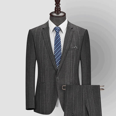 Men's Pinstripe Two-Piece Suit - Available in Multiple Colors & Sizes