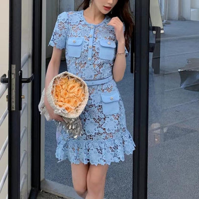Darling Light Blue Lace Dress