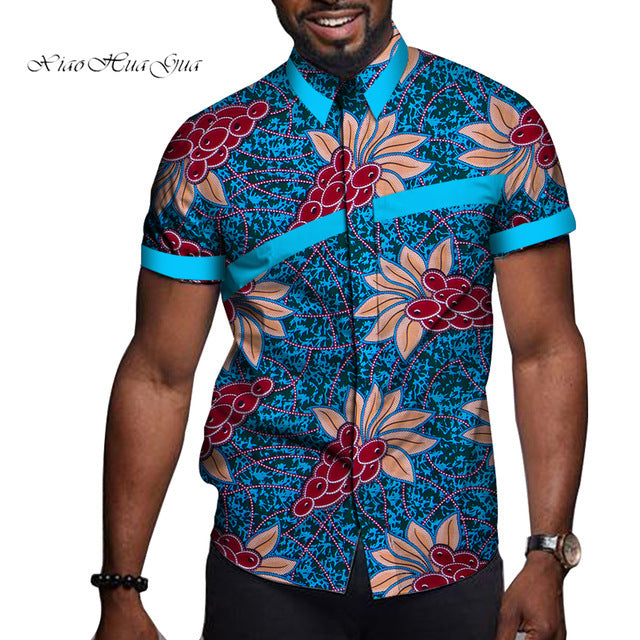 African Men’s Printed Short Sleeve T-Shirt – Vibrant Cultural Fashion