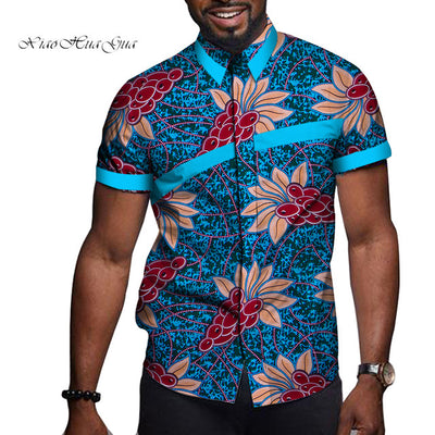 African Men’s Printed Short Sleeve T-Shirt – Vibrant Cultural Fashion