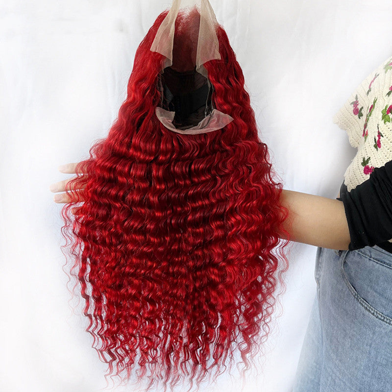 Deep Wave Human Hair Wig (Red)
