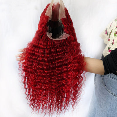 Deep Wave Human Hair Wig (Red)