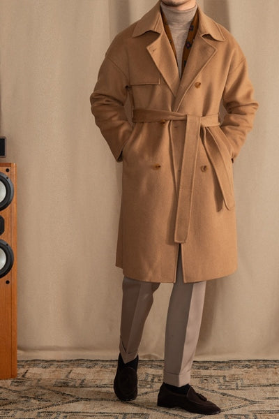 Timeless Elegance: Men's Classic Camel Overcoat