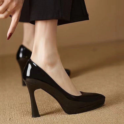 Platform Patent Leather Pumps