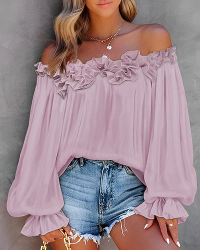 Off Shoulder Bubble Sleeves Top