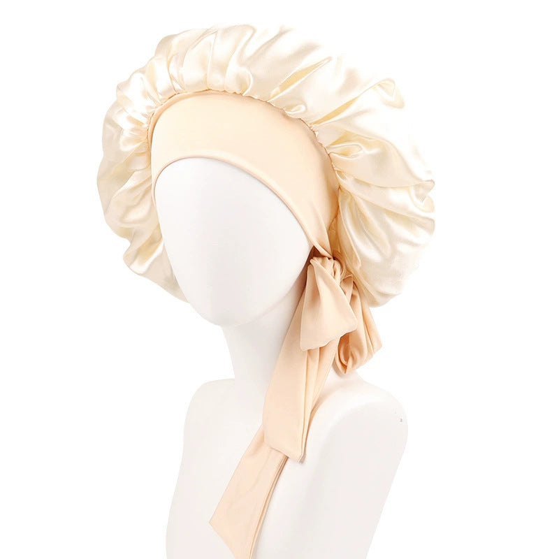 Stretch Ribbon Bowknot Silk Bonnet