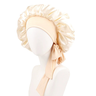 Stretch Ribbon Bowknot Silk Bonnet