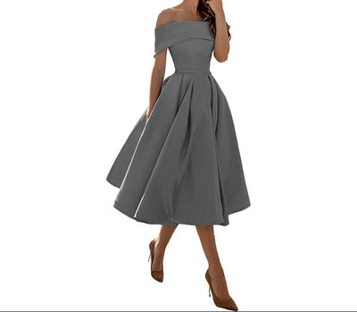 Annie Off-Shoulder Tea Length Dress