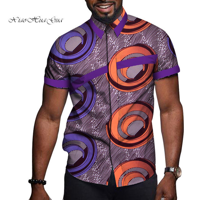African Men’s Printed Short Sleeve T-Shirt – Vibrant Cultural Fashion
