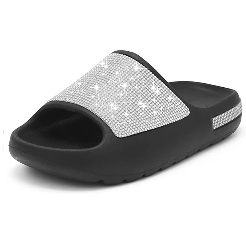 Rhinestone PeepToe Slides