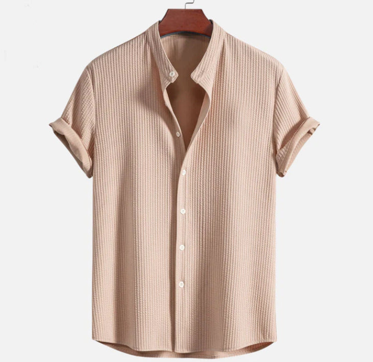 Men's Casual Short-Sleeve Button-Down Shirt – Lightweight, Stylish, & Breathable