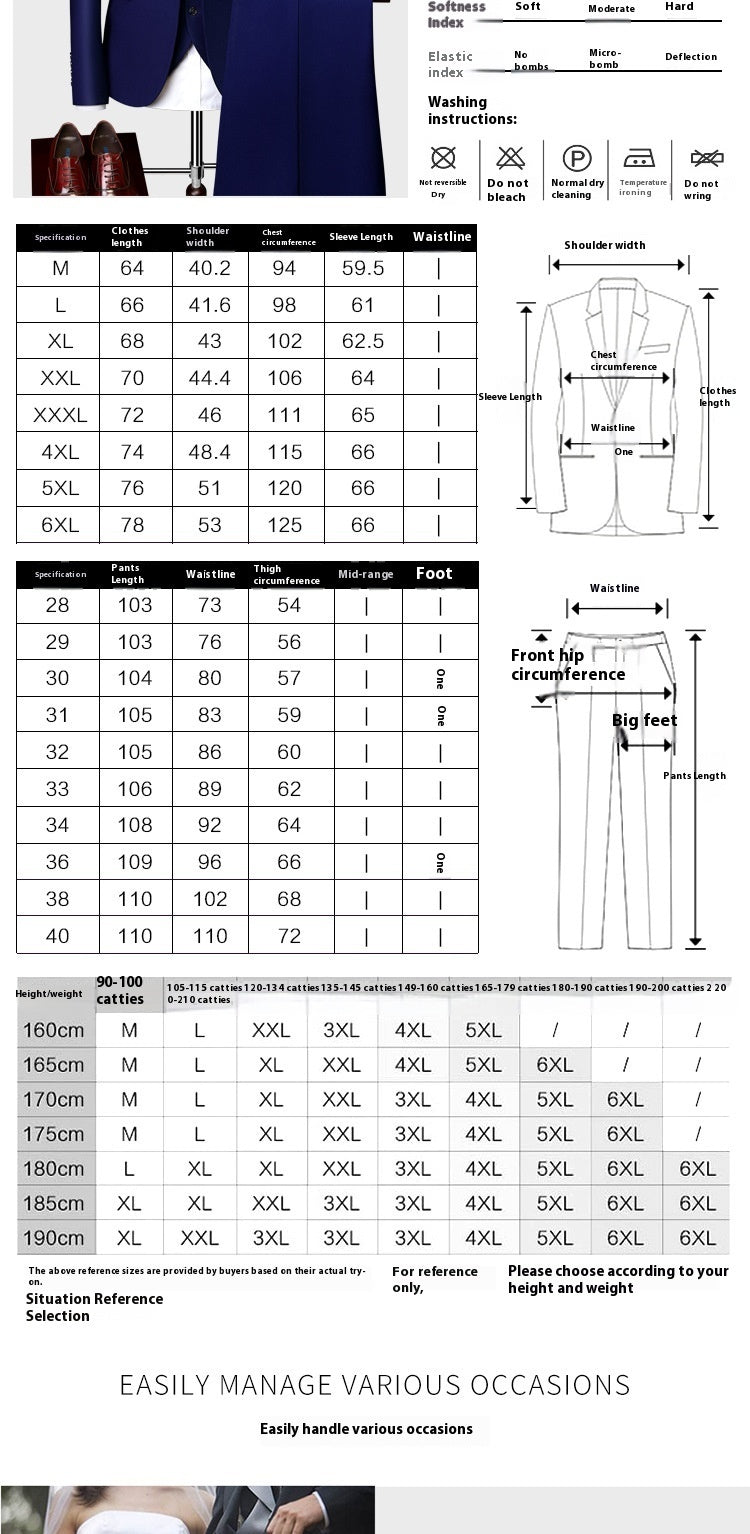 Men's British Slim-Fit Three-Piece Suit - Elegant Formal Attire for Weddings & Occasions
