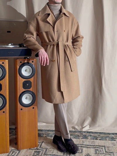 Timeless Elegance: Men's Classic Camel Overcoat