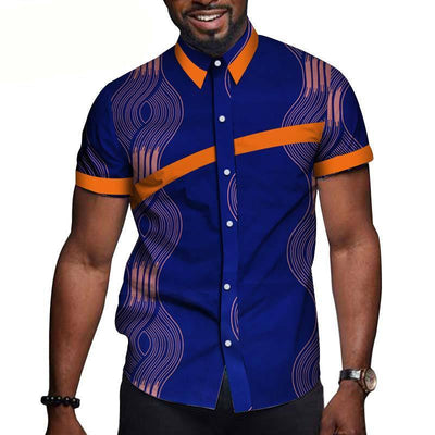 African Men’s Printed Short Sleeve T-Shirt – Vibrant Cultural Fashion