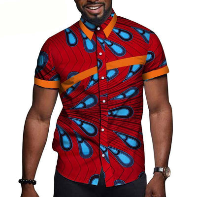 African Men’s Printed Short Sleeve T-Shirt – Vibrant Cultural Fashion