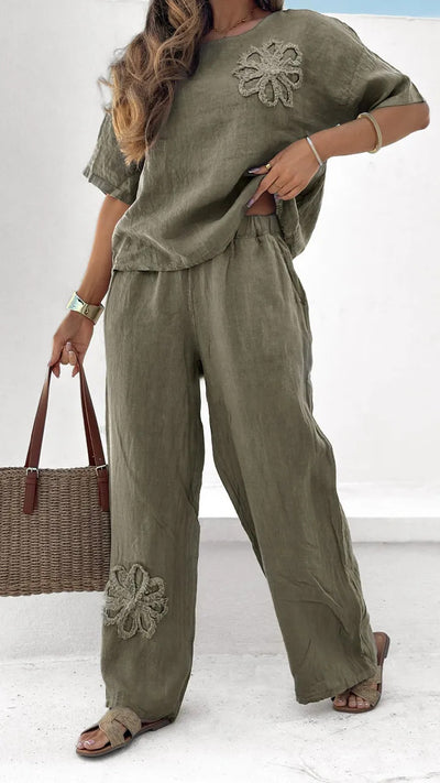I am Free 2-piece Embroidered Set