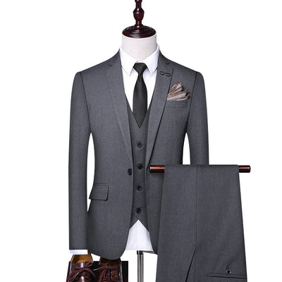 Men's Classic Three-Piece Suit - Customizable Colors & Sizes