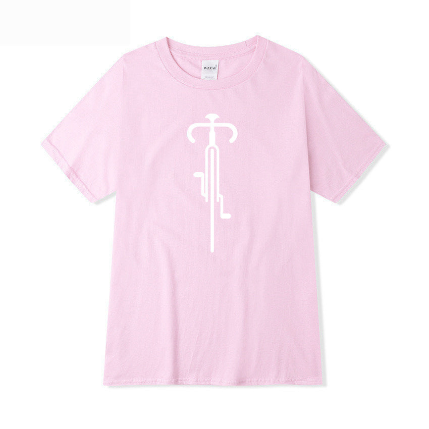 Men's Light Blue Graphic T-Shirt with Unique Bicycle Design – Comfortable, Modern & Stylish