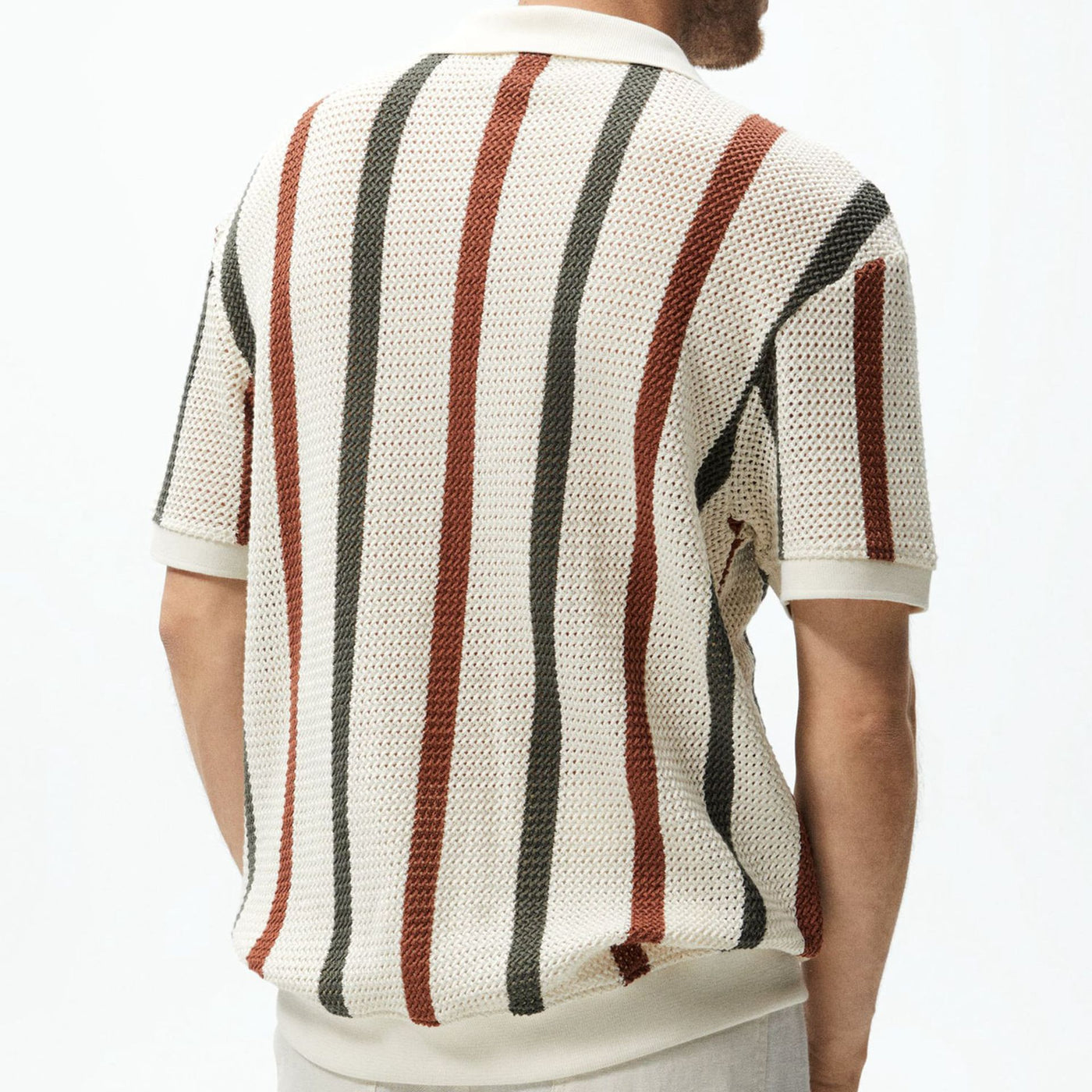 Men’s Striped Short-Sleeve Polo Shirt