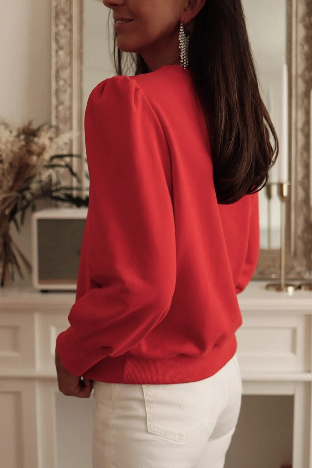 Button Detail Long Sleeved Top