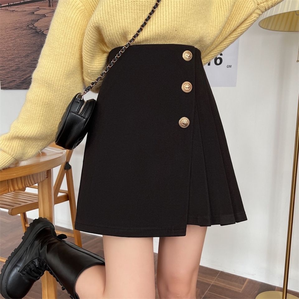 Side Pleats A-line Skirt