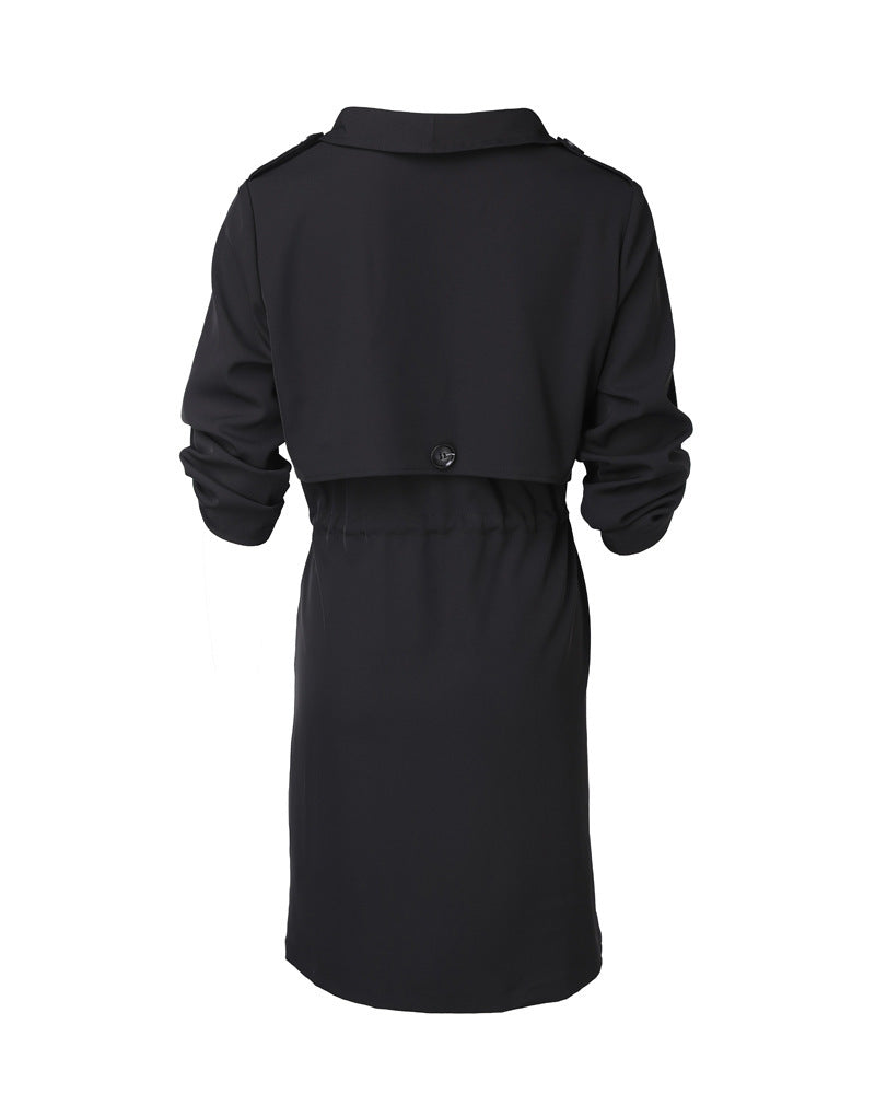 Mid-length Rolled Sleeves Trench Coat