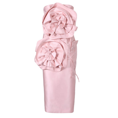 Large Flower Stitching Sleeveless Dress