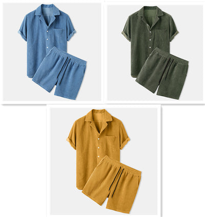 Men's Casual Loungewear Set – Soft, Comfortable, Versatile Shorts & Shirt