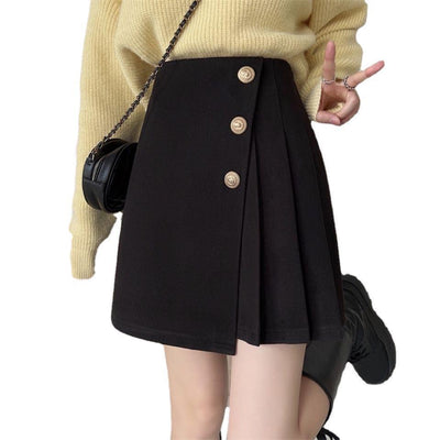 Side Pleats A-line Skirt