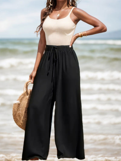 High-waisted Loose Wide-leg Pants