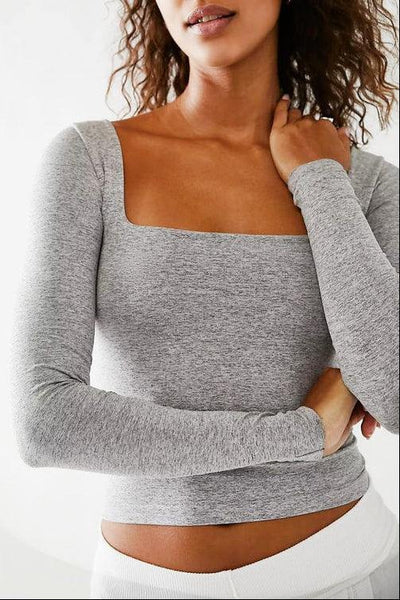 Long Sleeve Square Neckline  