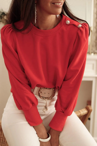 Button Detail Long Sleeved Top
