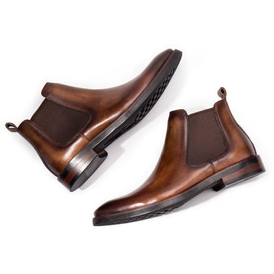 Luxury Brown Leather Ankle Boots – Elegant, Modern & Versatile