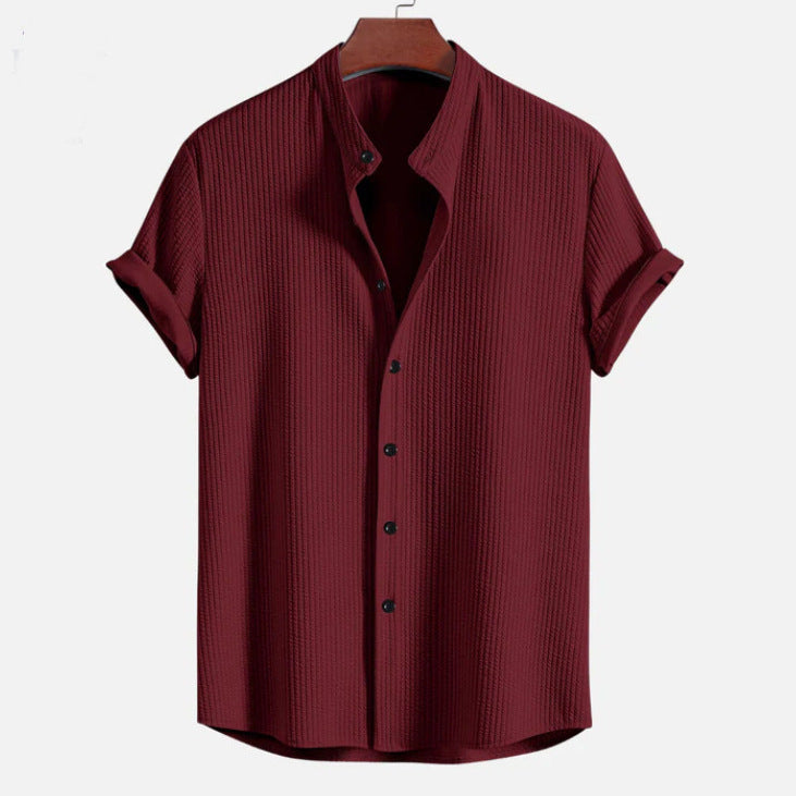 Men's Casual Short-Sleeve Button-Down Shirt – Lightweight, Stylish, & Breathable