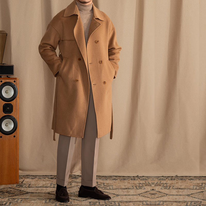 Timeless Elegance: Men's Classic Camel Overcoat