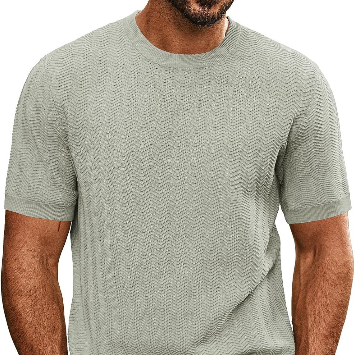 Men's Summer Hollow Breathable Sweater Solid Color T-shirt
