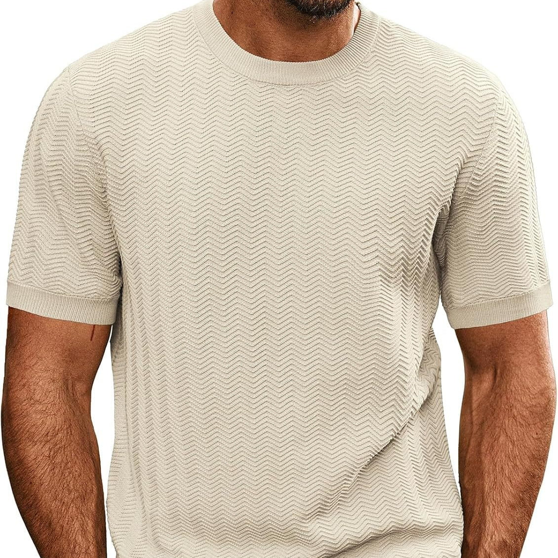 Men's Summer Hollow Breathable Sweater Solid Color T-shirt