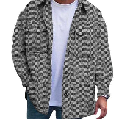 Men's Casual Wool-Blend Overshirt – Rugged, Warm, and Stylish