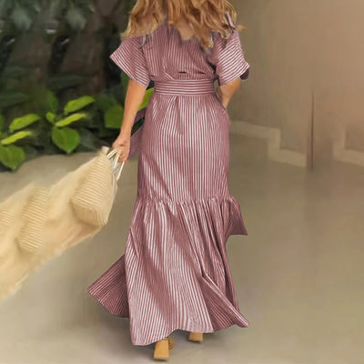 Striped Button Down Maxi Dress