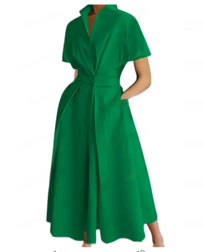 Polo Collar Swing Dress