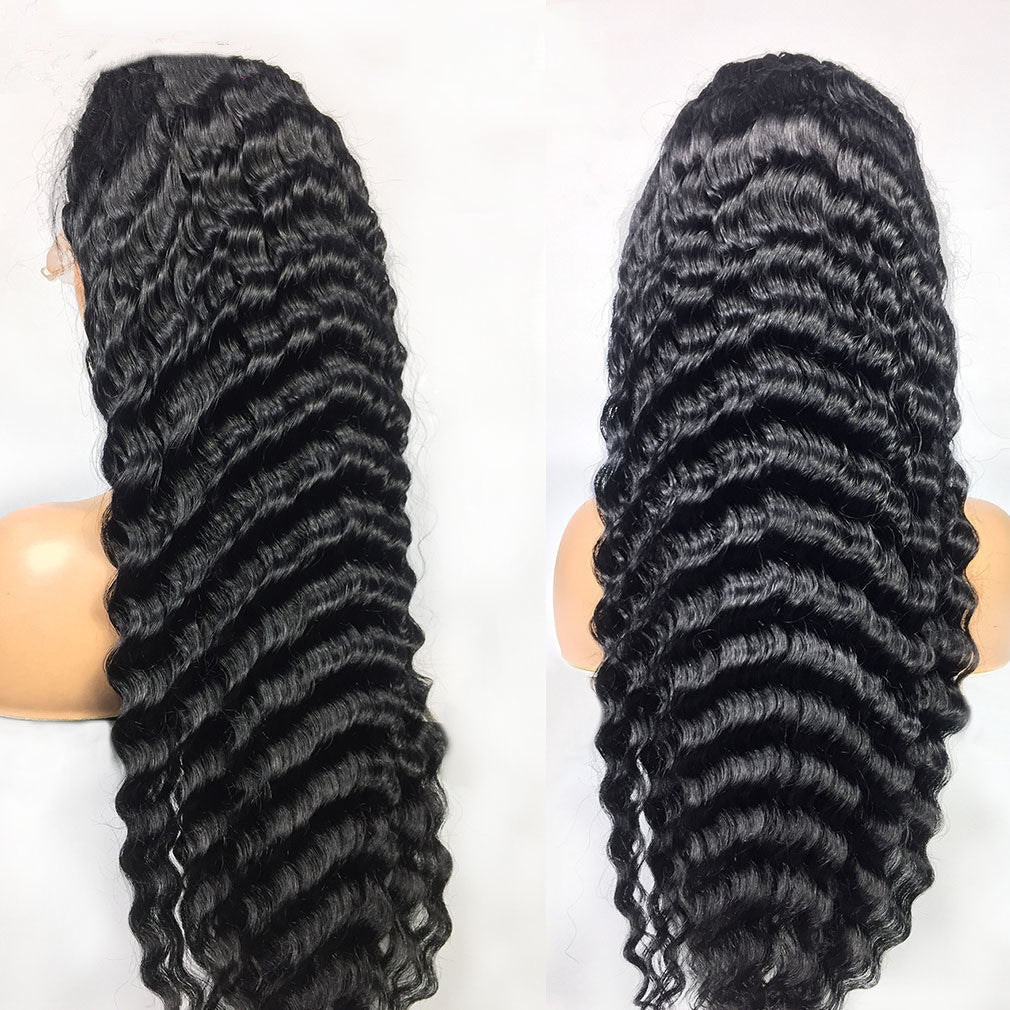 13X4 Deep Wave Lace Frontal Human Hair Wig
