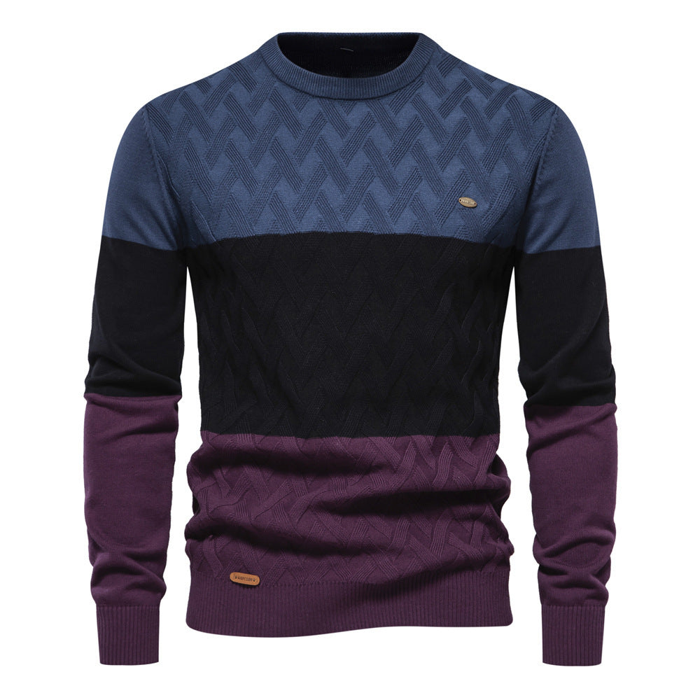 Men's Colorblock Patterned Sweater – Stylish Warmth with Modern Design