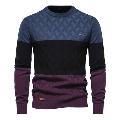 Men's Colorblock Patterned Sweater – Stylish Warmth with Modern Design