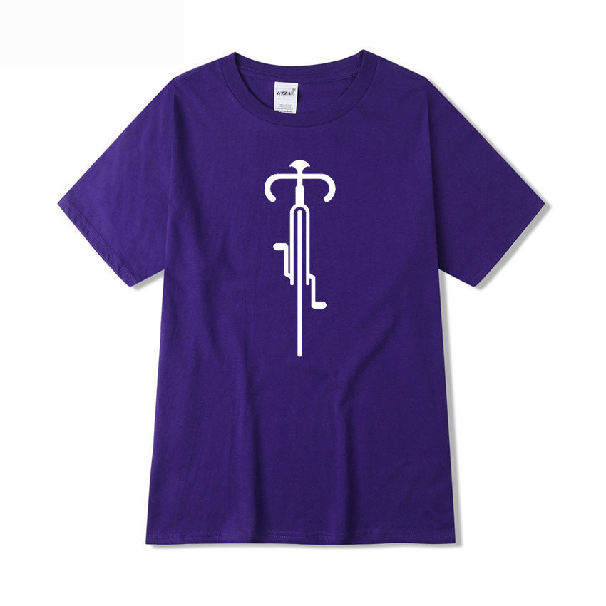 Men's Light Blue Graphic T-Shirt with Unique Bicycle Design – Comfortable, Modern & Stylish