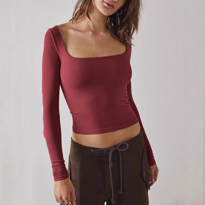 Long Sleeve Square Neckline  